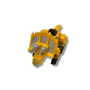 Mattel Dinotrux Dozer Diecast Toy Yellow Triceratops Bulldozer Figure 2015 CJW84